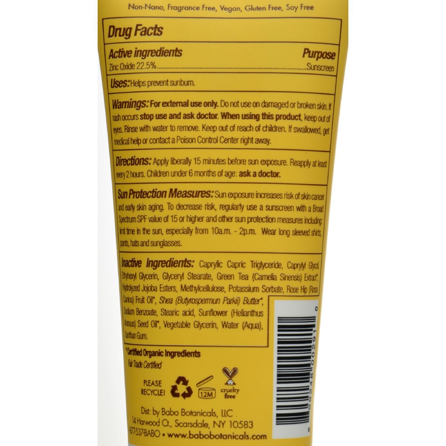 Babo Botanicals - Sunscreen - Clear Zinc Unscented SPF 30 - 3 oz