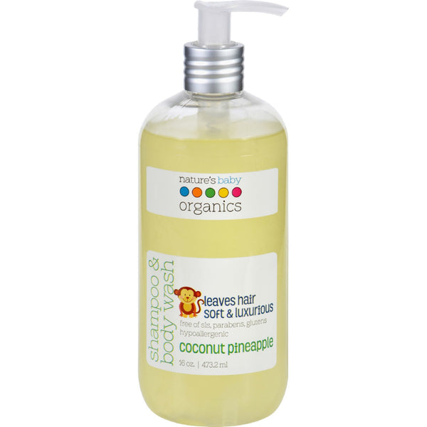 Nature's Baby Organics Shampoo and Body Wash - Coconut Pienapple - 16 oz