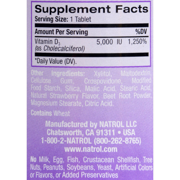 Natrol Vitamin D3 - 5000 IU - Fast Dissolve - 90 Tablets