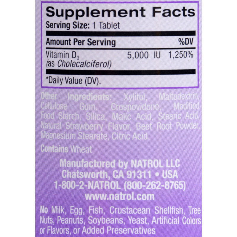 Natrol Vitamin D3 - 5000 IU - Fast Dissolve - 90 Tablets