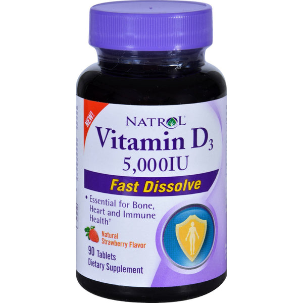 Natrol Vitamin D3 - 5000 IU - Fast Dissolve - 90 Tablets