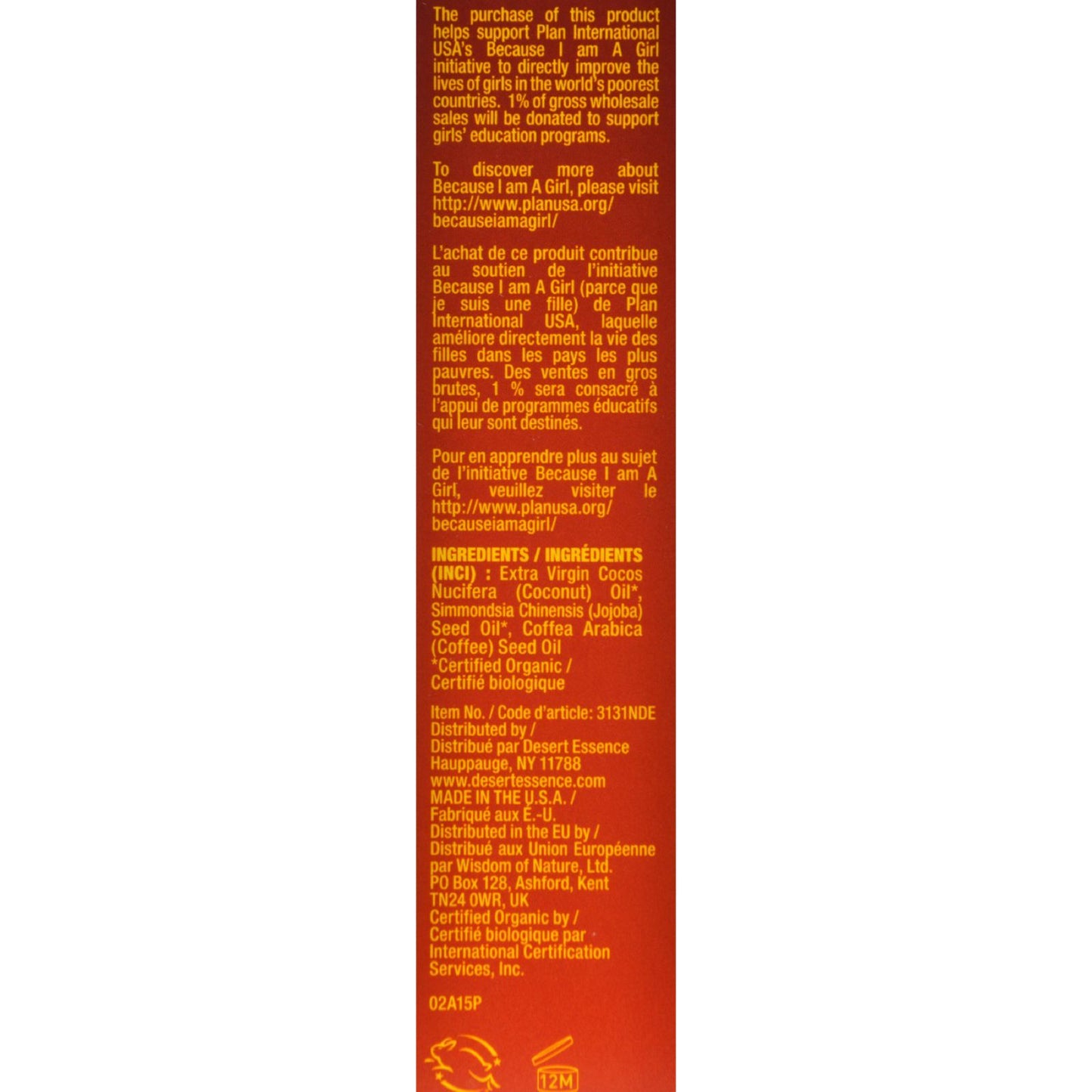 Desert Essence - Coconut Jojoba and Coffee Oil - Organic - 4 oz