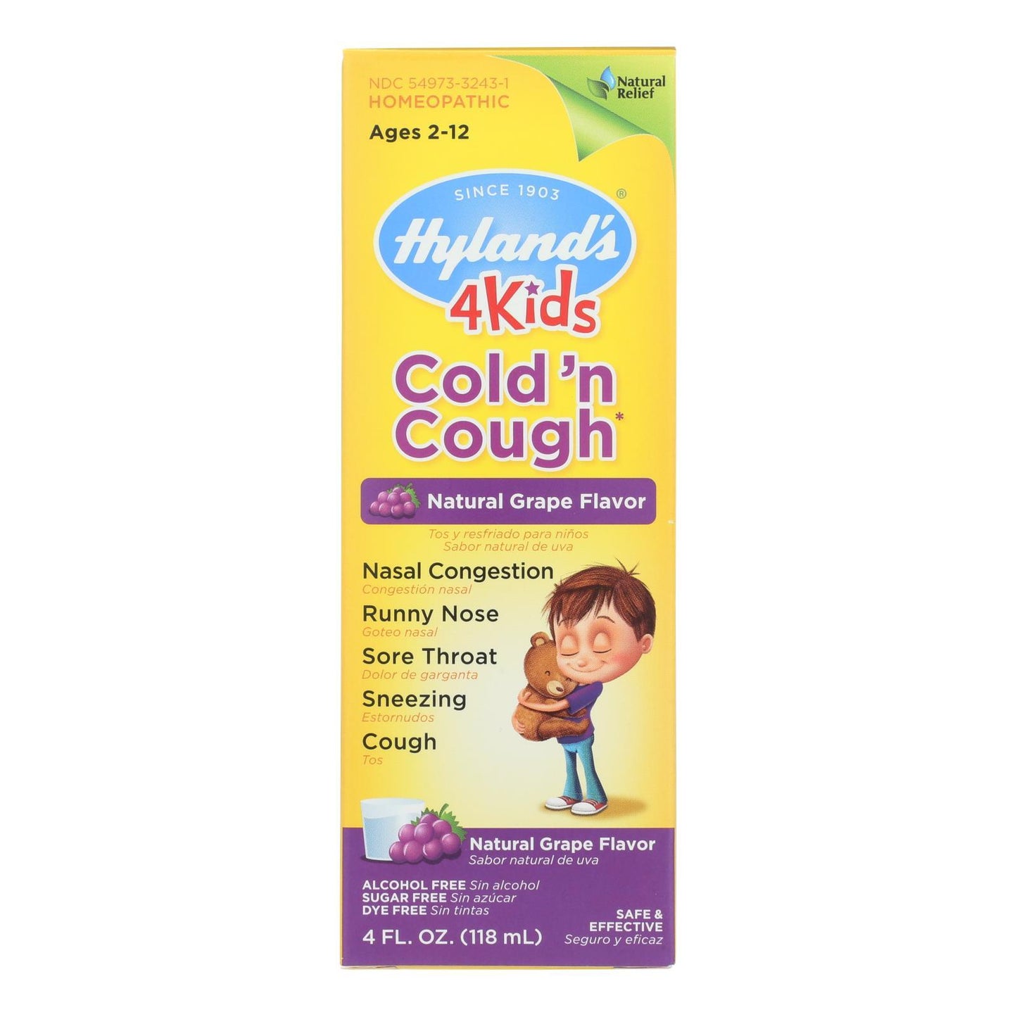 Hylands Homeopathic Cold n Cough - 4 Kids - Grape - 4 oz