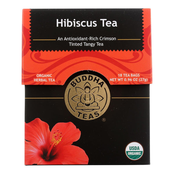 Buddha Teas - Organic Tea - Hibiscus - Case of 6 - 18 Count