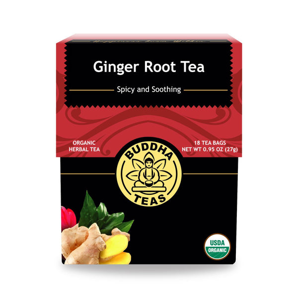 Buddha Teas - Organic Tea - Ginger Root - Case of 6 - 18 Count