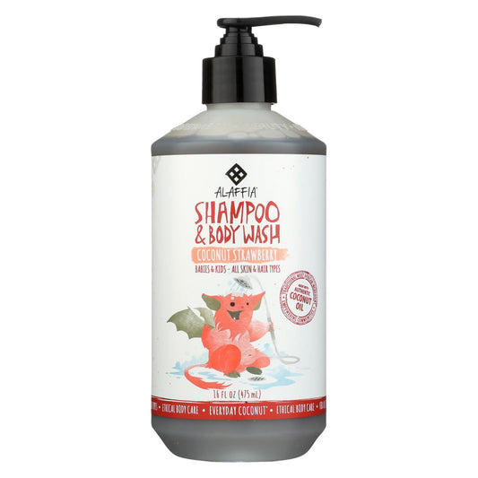 Alaffia - Everyday Shampoo and Body Wash - Coconut Strawberry - 16 fl oz.