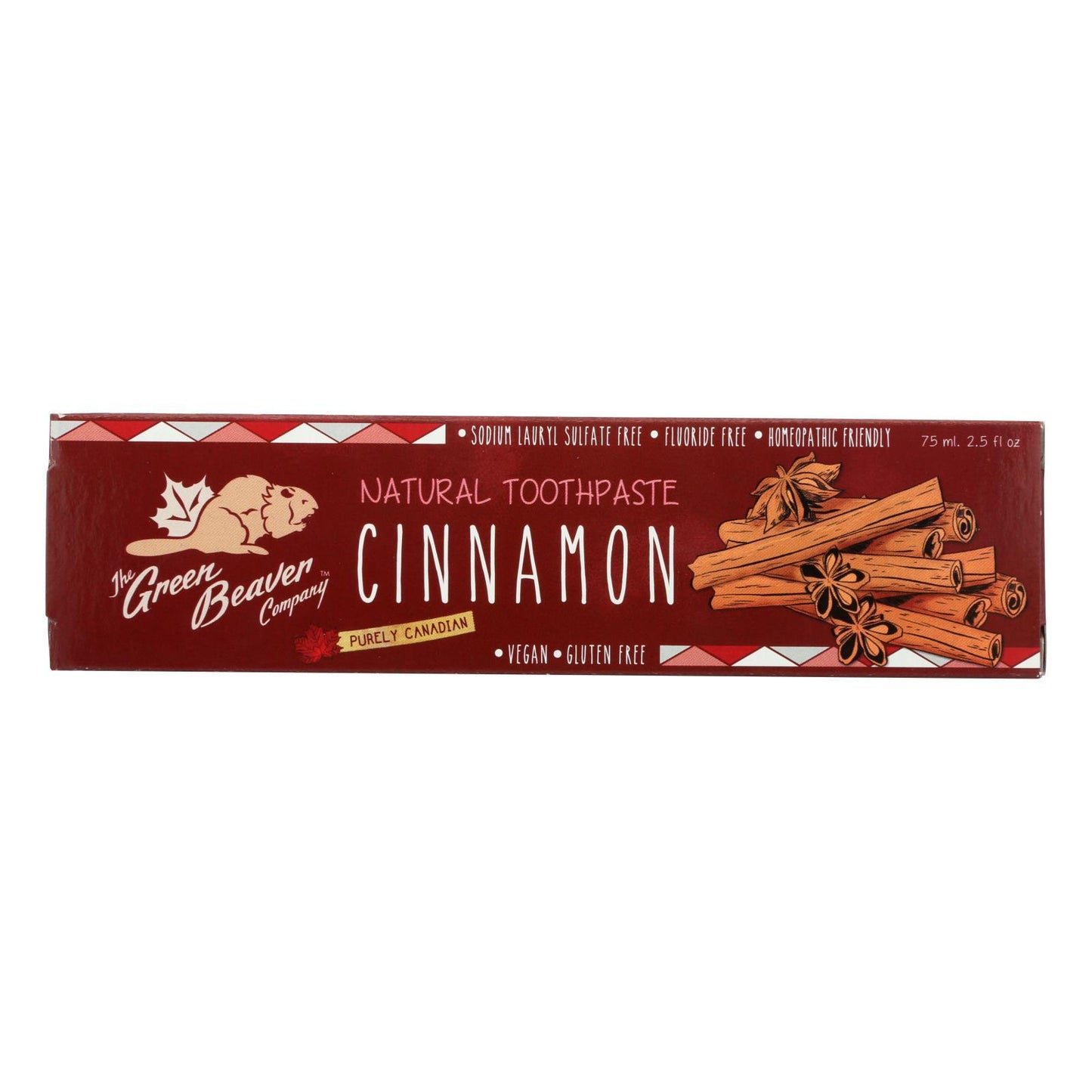 The Green Beaver Toothpaste - Cinnamon Toothpaste - Case of 1 - 2.5 fl oz.