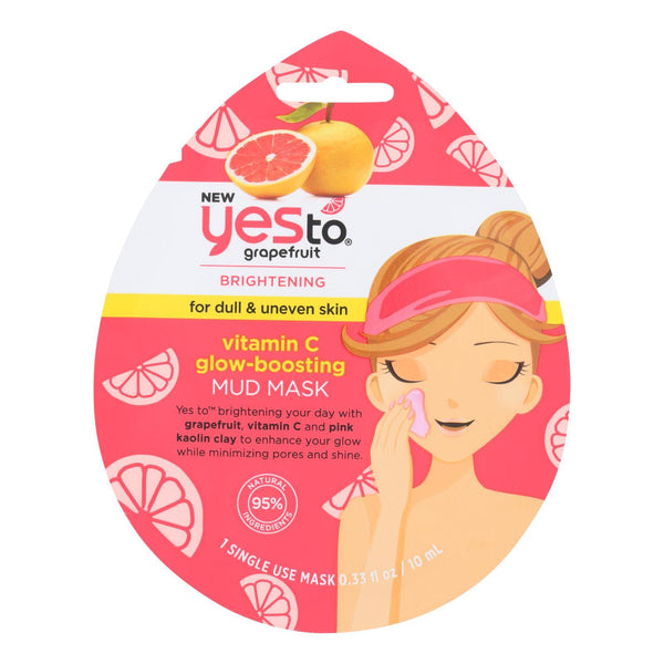 Yes To - Grapefruit - Vitamin C Glow-Boosting Mud Mask - Brightening - Case of 6 - 0.33 fl oz.