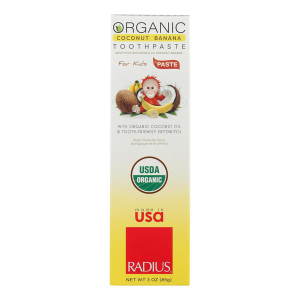 Radius Coconut Banana With Organic Chamomile Flower & Coconut Oil Toothpaste  - 1 Each - 3 OZ