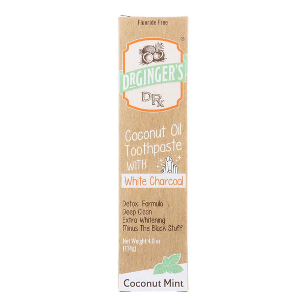 Dr. Ginger's - White Charcoal Toothpaste - 4 oz.