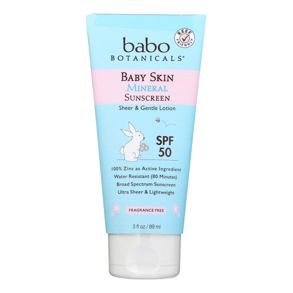 Babo Botanicals - Baby Skin Mineral Sunscreen - SPF 50 - 3 oz.