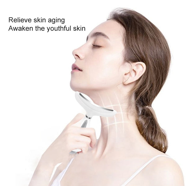 AmazeFan Facial Neck Massager 3 Colors Led Photon Therapy lifting Wrinkle Removal Beauty Device Reduce Double Chin Skin CareTool